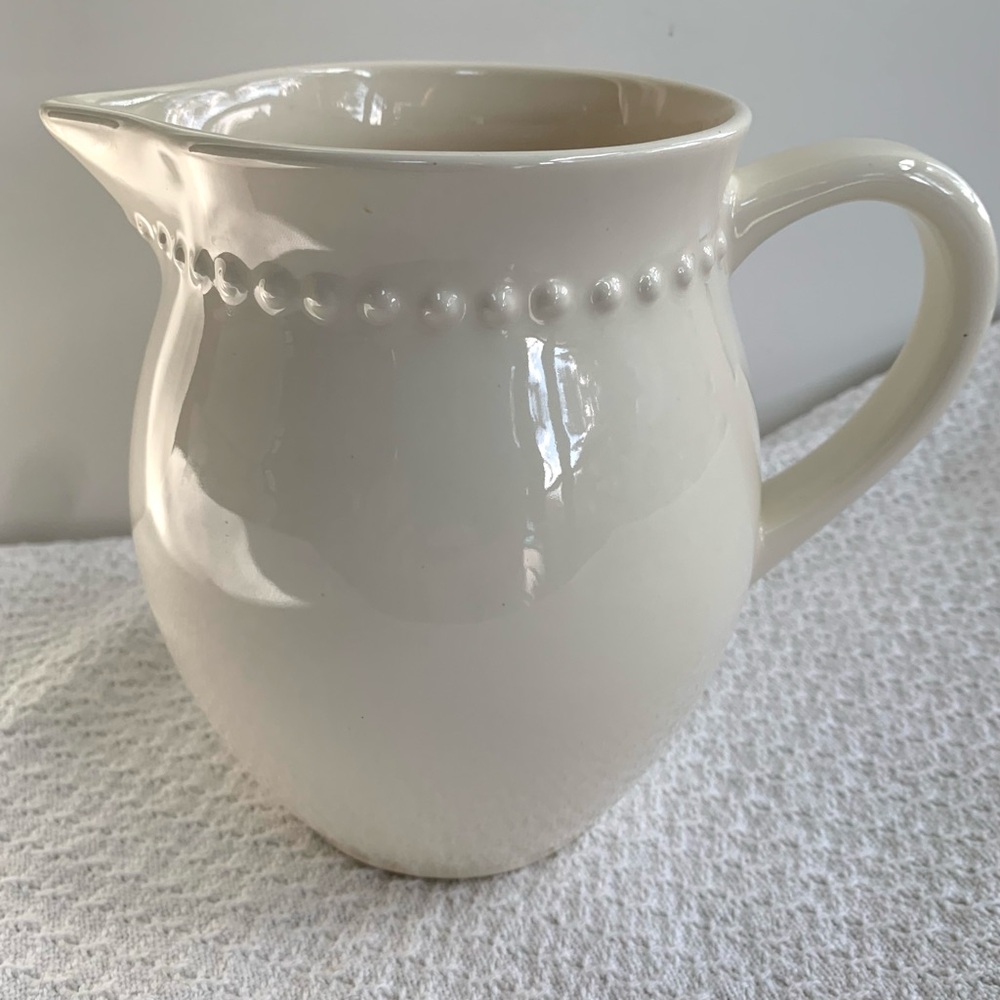 Pottery Barn Emma Beaded Stoneware Pitcher